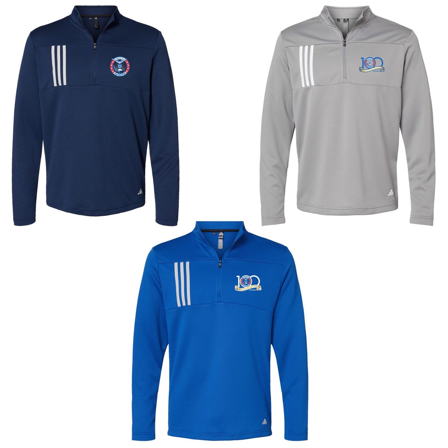 Adidas 3-Stripes Men's Double Knit Quarter-Zip Pullover