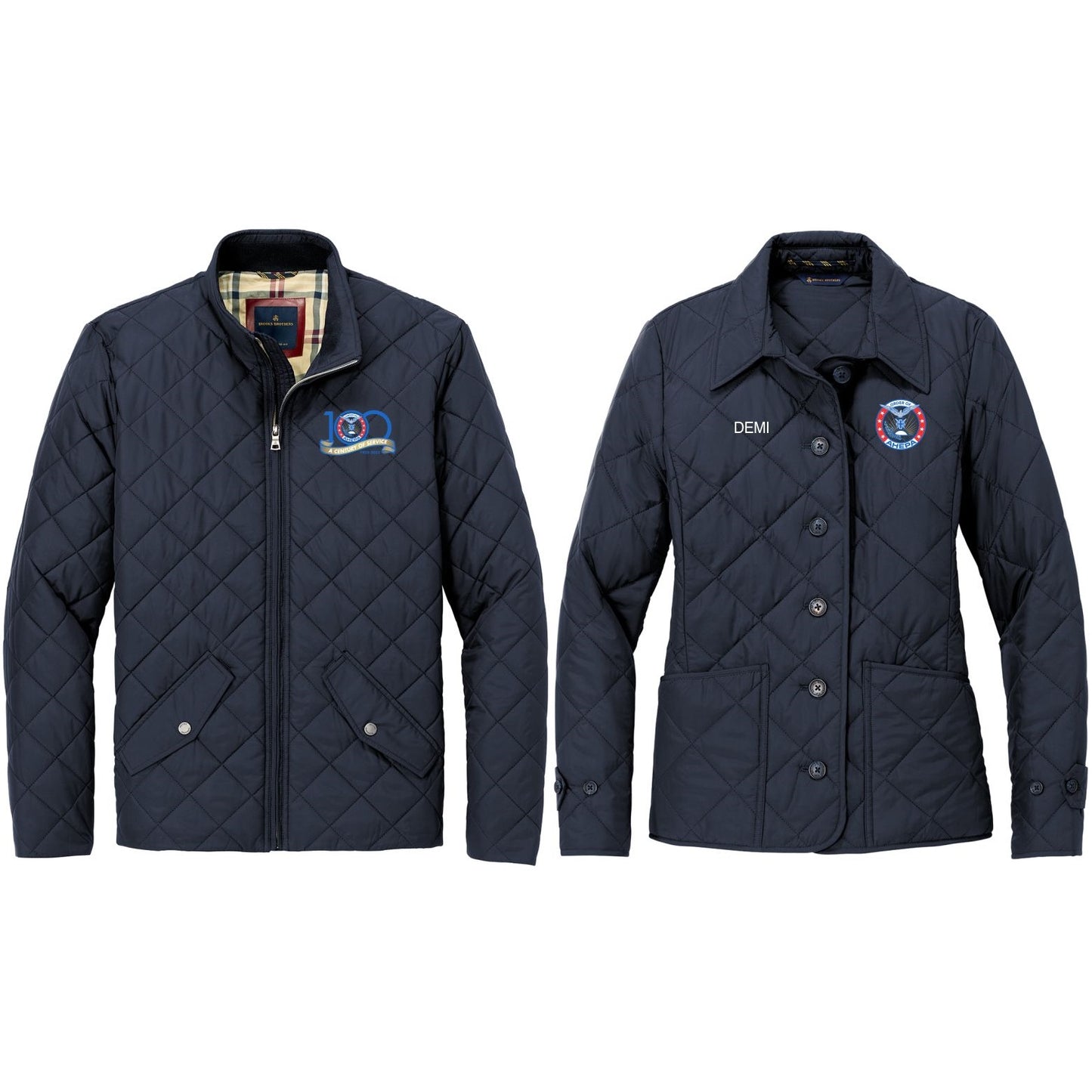 Brooks Brothers Men's and Ladies Quilted Jacket - Night Navy